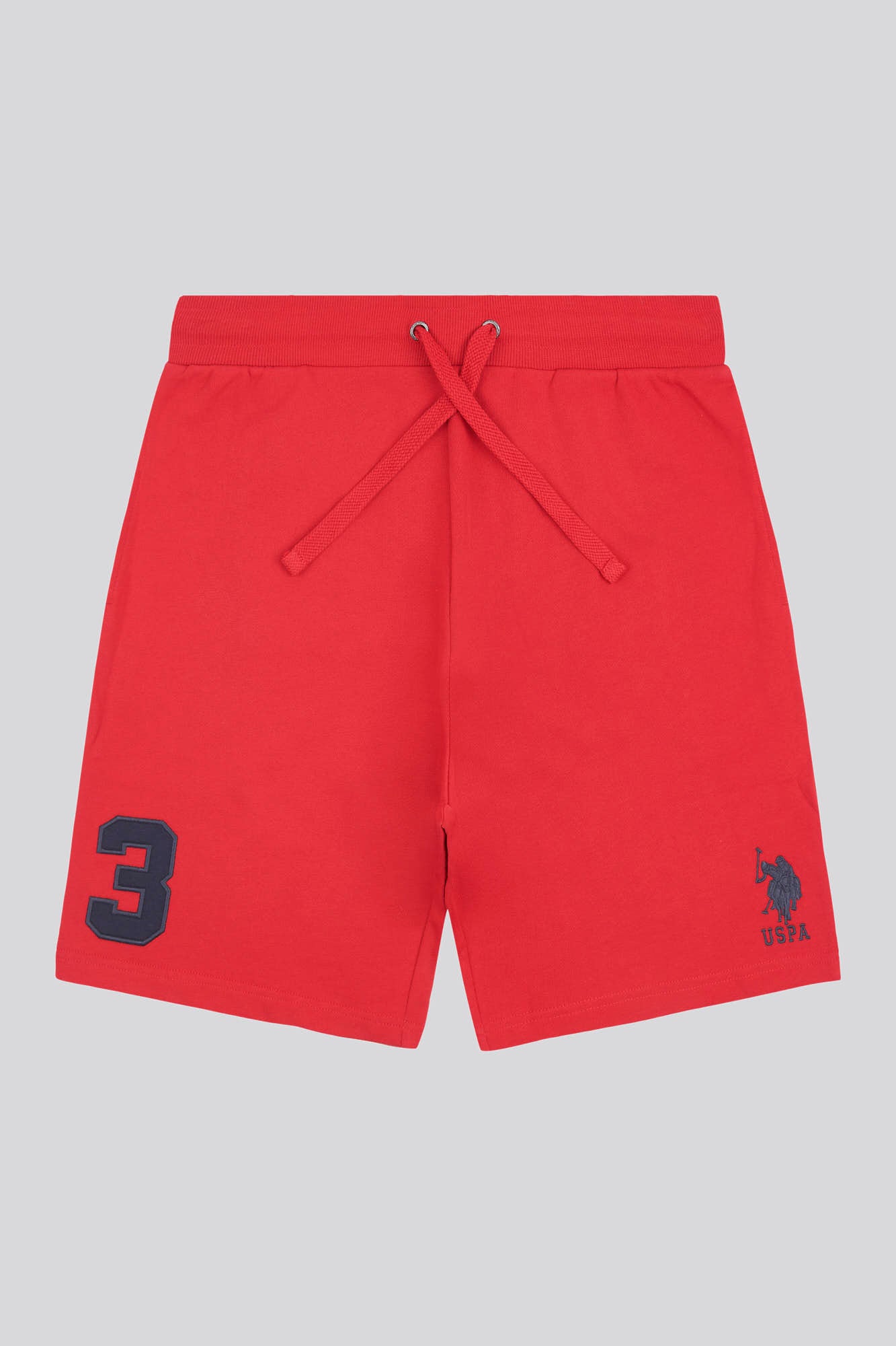 Mens Classic Fit Player 3 Sweat Shorts in Haute Red