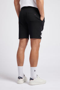 Mens Classic Fit Player 3 Sweat Shorts in Black Bright White DHM