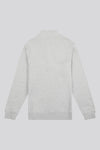 Mens Double Horsemen ¼ Zip Loop Back Sweatshirt in Mid Grey Marl