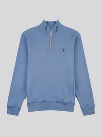 Men's Herringbone ¼ Zip Sweatshirt in Blue Horizon