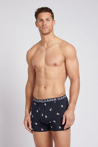 Mens 3 Pack Mixed Boxer Shorts in Dark Sapphire Navy