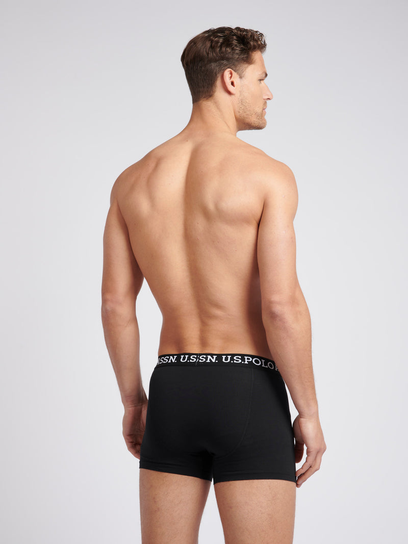 Mens USPA Boxer Briefs (3 Pack) in Black Bright White DHM