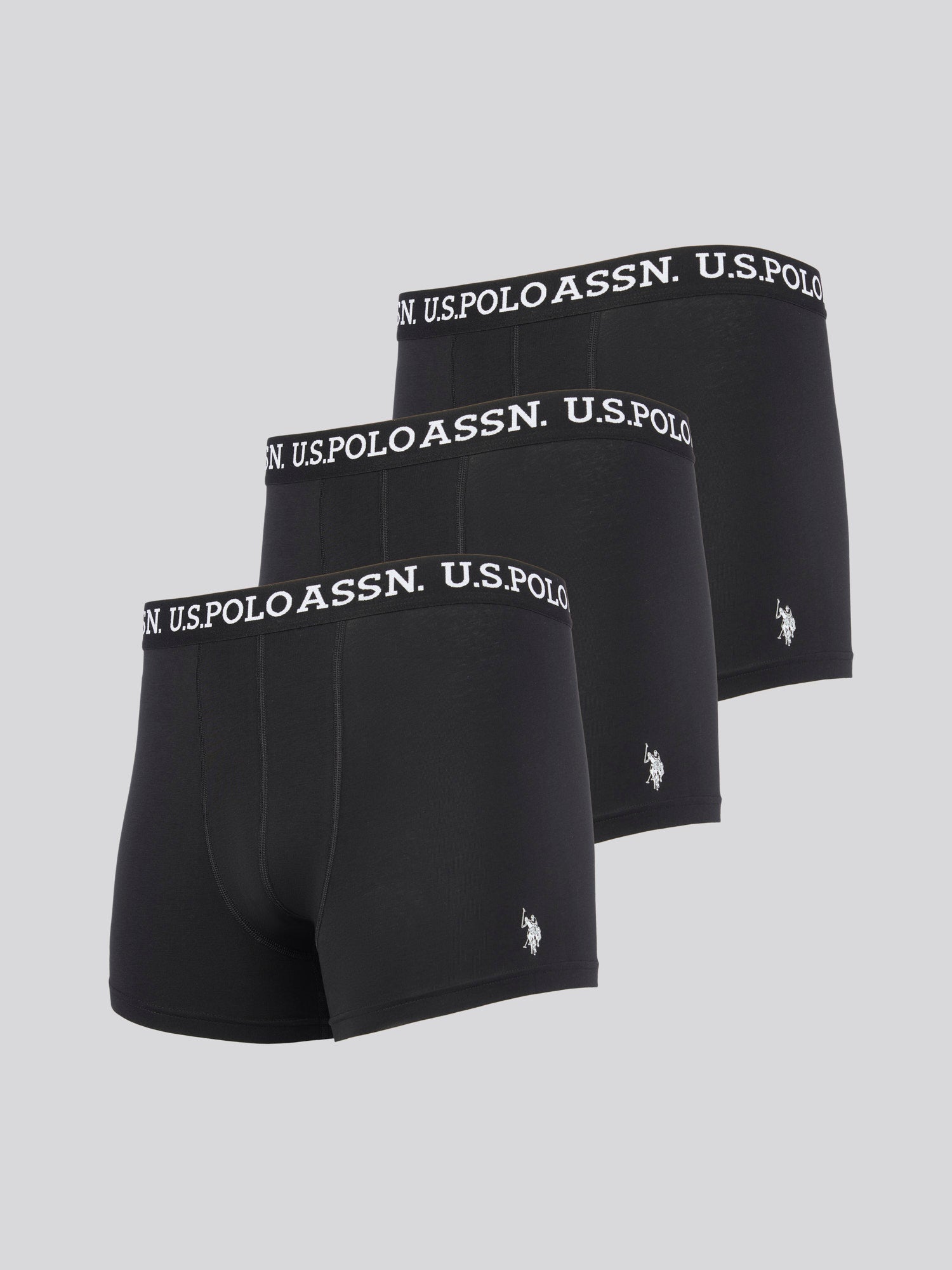 Mens USPA Boxer Briefs (3 Pack) in Black Bright White DHM