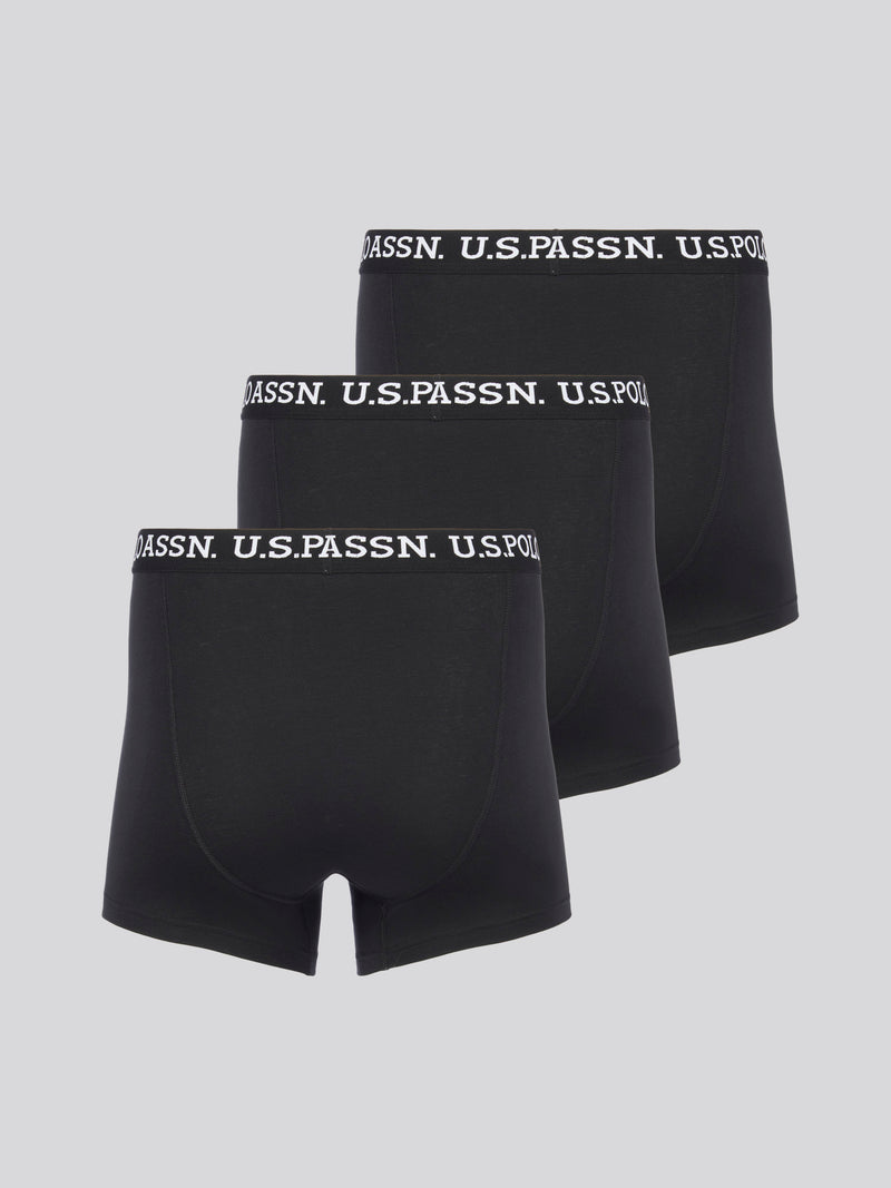 Mens USPA Boxer Briefs (3 Pack) in Black Bright White DHM