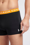 Mens 3 Pack Contrast Stripe Boxer Shorts in Black