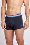 Mens 3 Pack Highlight Stripe Boxer Shorts in Dark Sapphire Navy