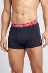 Mens 3 Pack Highlight Stripe Boxer Shorts in Dark Sapphire Navy