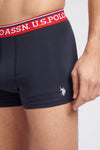 Mens 3 Pack Highlight Stripe Boxer Shorts in Dark Sapphire Navy