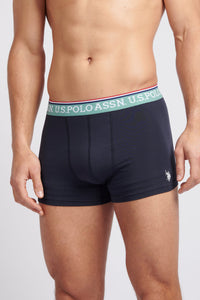 Mens 3 Pack Highlight Stripe Boxer Shorts in Dark Sapphire Navy