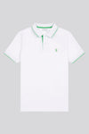 Mens Life Double Horsemen Polo Shirt in Bright White