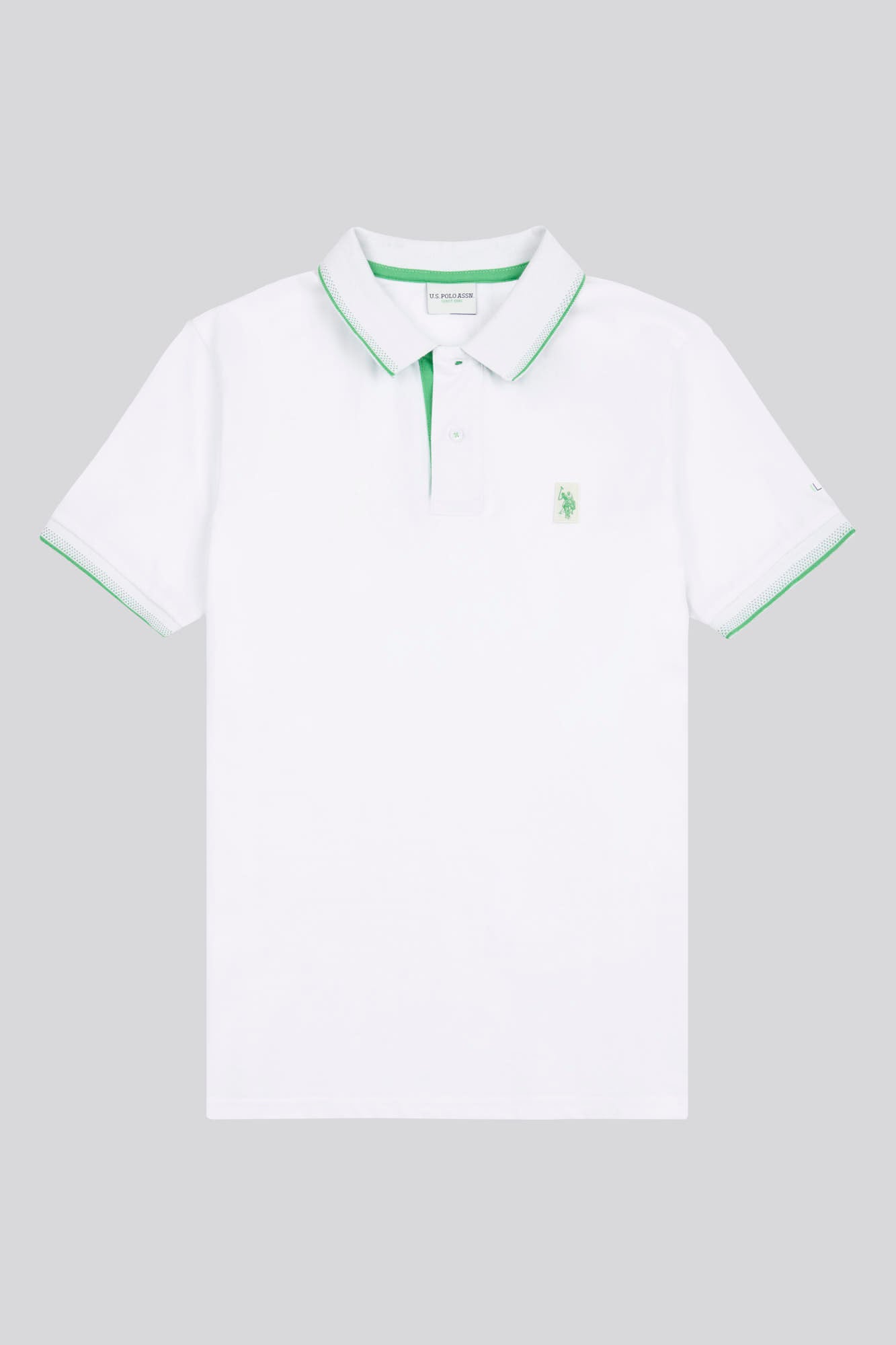 Mens Life Double Horsemen Polo Shirt in Bright White