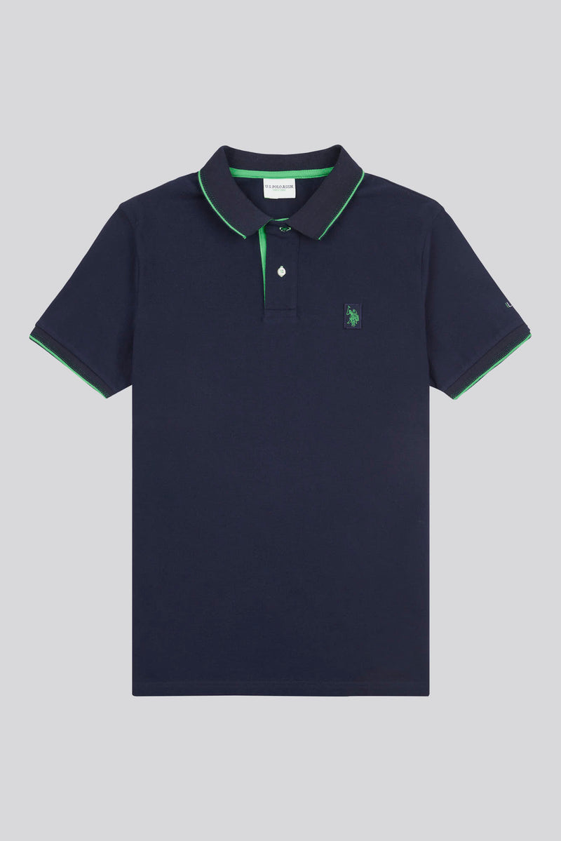 Mens Life Double Horsemen Polo Shirt in Dark Sapphire Navy