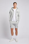 Mens Classic Fit Player 3 Zip Hoodie in Mid Grey Marl