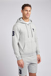 Mens Classic Fit Player 3 Zip Hoodie in Mid Grey Marl