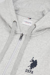 Mens Classic Fit Player 3 Zip Hoodie in Mid Grey Marl