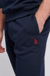 Mens Double Horsemen Joggers in Dark Sapphire Navy / Haute Red DHM