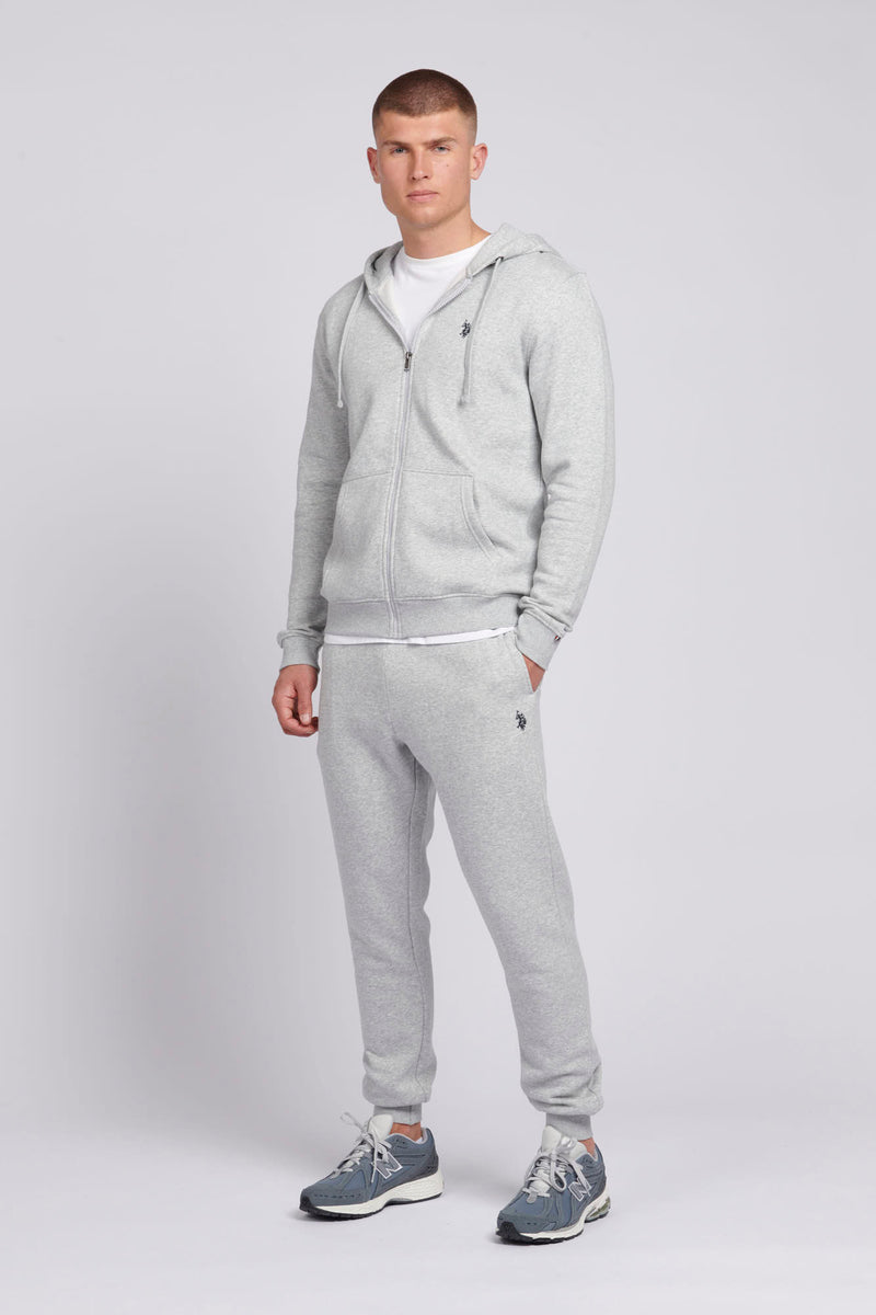 Mens Double Horsemen Joggers in Mid Grey Marl