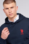 Mens Player 3 Hoodie in Dark Sapphire Navy / Haute Red DHM