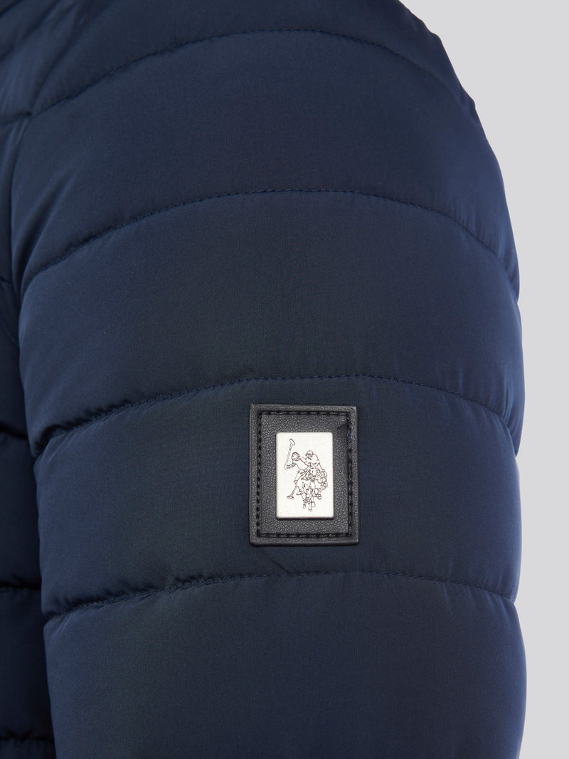 Mens Lightweight Quilted Collared Jacket in Dark Sapphire Navy