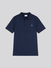 Mens Wide Rib Polo Shirt in Dark Sapphire Navy / Moonlight Blue DHM