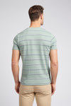 Mens Texture Stripe T-Shirt in Chinois Green