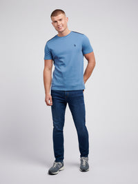 Mens Taped Interlock T-Shirt in Blue Horizon