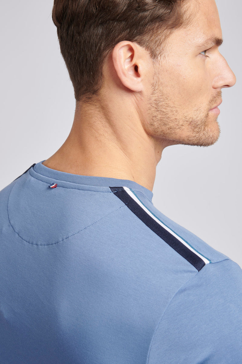 Mens Taped Interlock T-Shirt in Blue Horizon