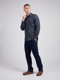 Mens Printed Shirt in Dark Sapphire Navy