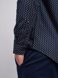 Mens Printed Shirt in Dark Sapphire Navy