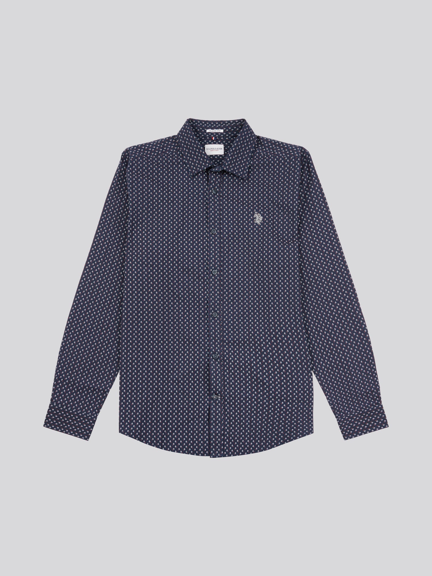 Mens Printed Shirt in Dark Sapphire Navy