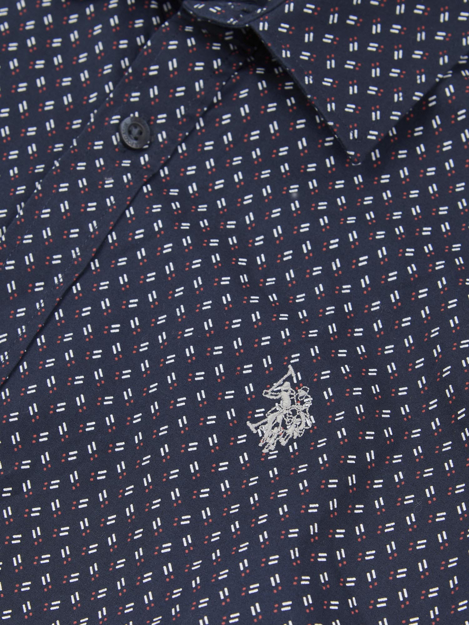 Mens Printed Shirt in Dark Sapphire Navy