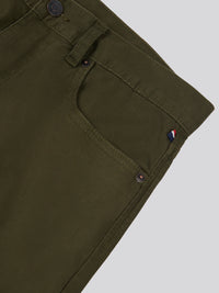 Mens Bedford Cord 5 Pocket Trousers in Forest Night