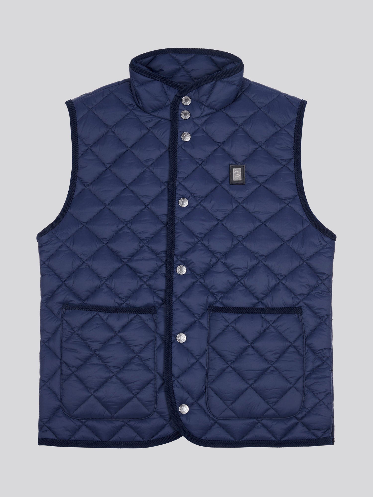 Mens Diamond Quilt Hacking Gilet in Dark Sapphire Navy