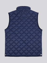 Mens Diamond Quilt Hacking Gilet in Dark Sapphire Navy