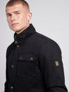 Mens Wax Coated Patch Pocket Jacket in Black