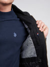 Mens Wax Coated Patch Pocket Jacket in Black