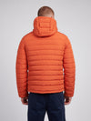 Mens Lightweight Quilt Hooded Puffer Jacket in Burnt Ochre