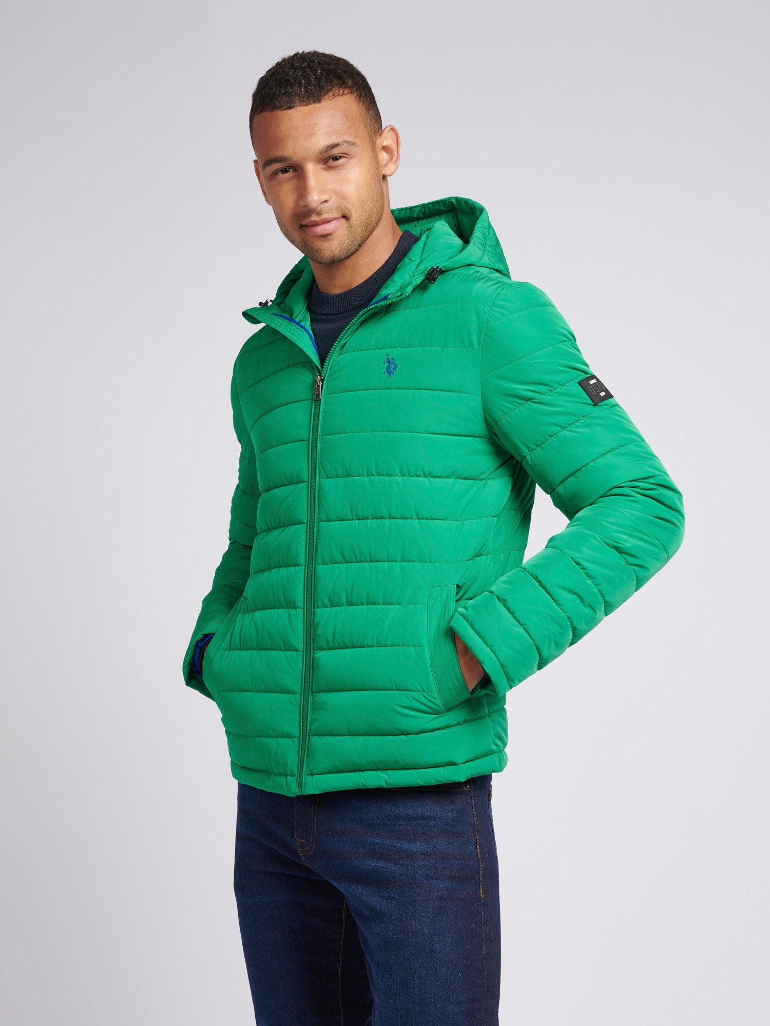 Mens lightweight puffer jacket with hood online