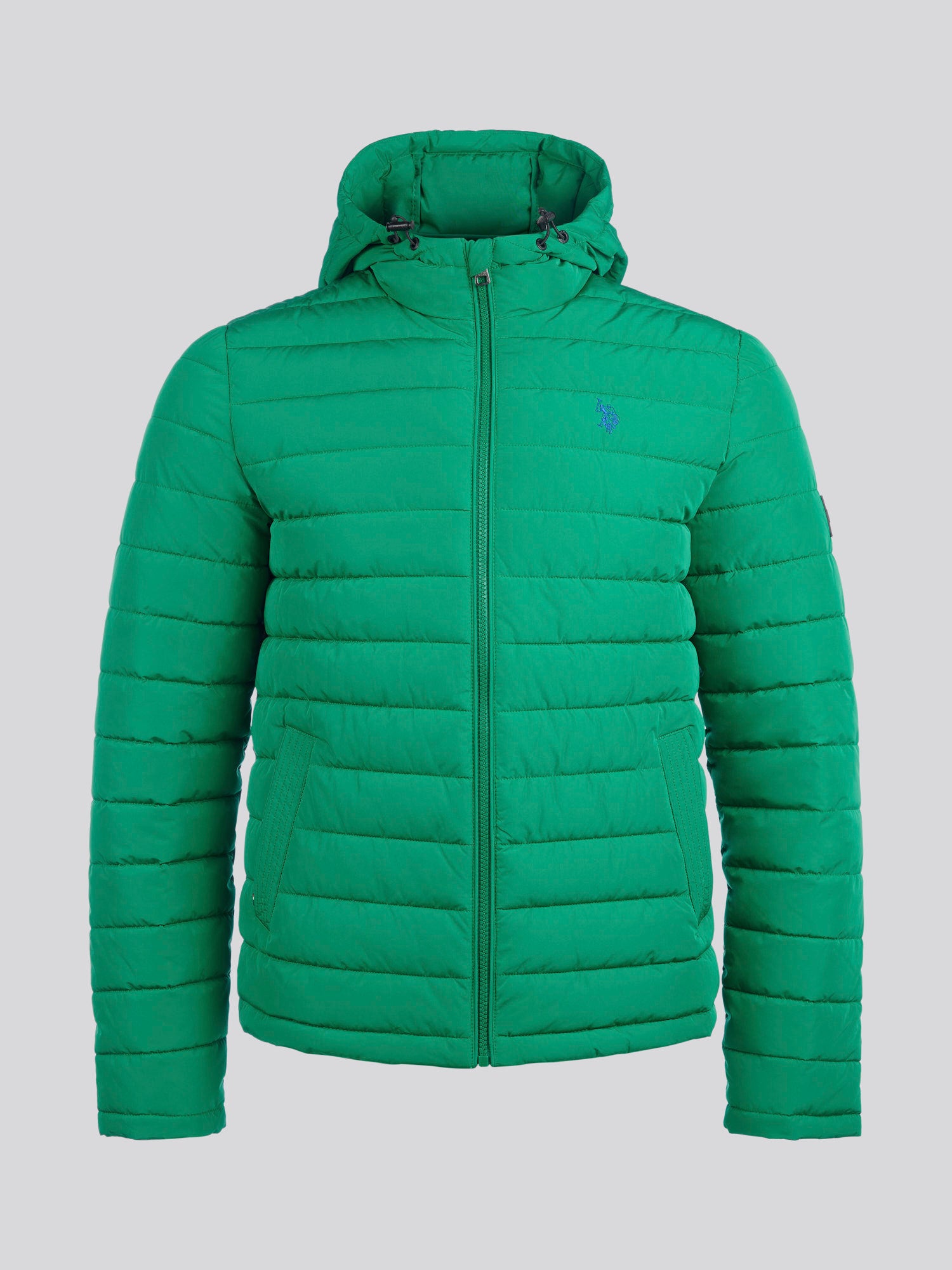 Mens Lightweight Quilt Hooded Puffer Jacket in Lush Meadow