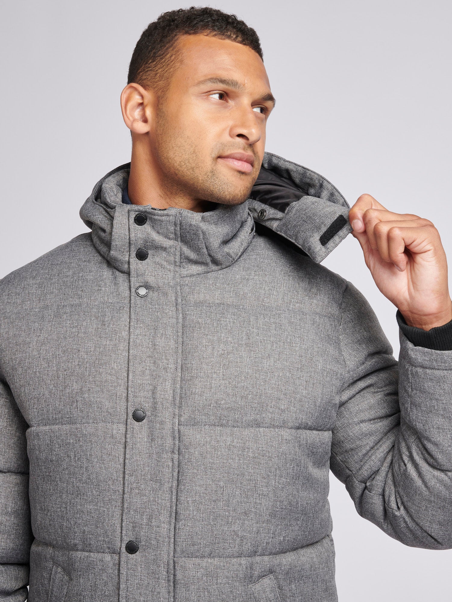 Mens grey puffer coat best sale