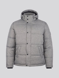 Mens Textured Winter Puffer Jacket in Charcoal