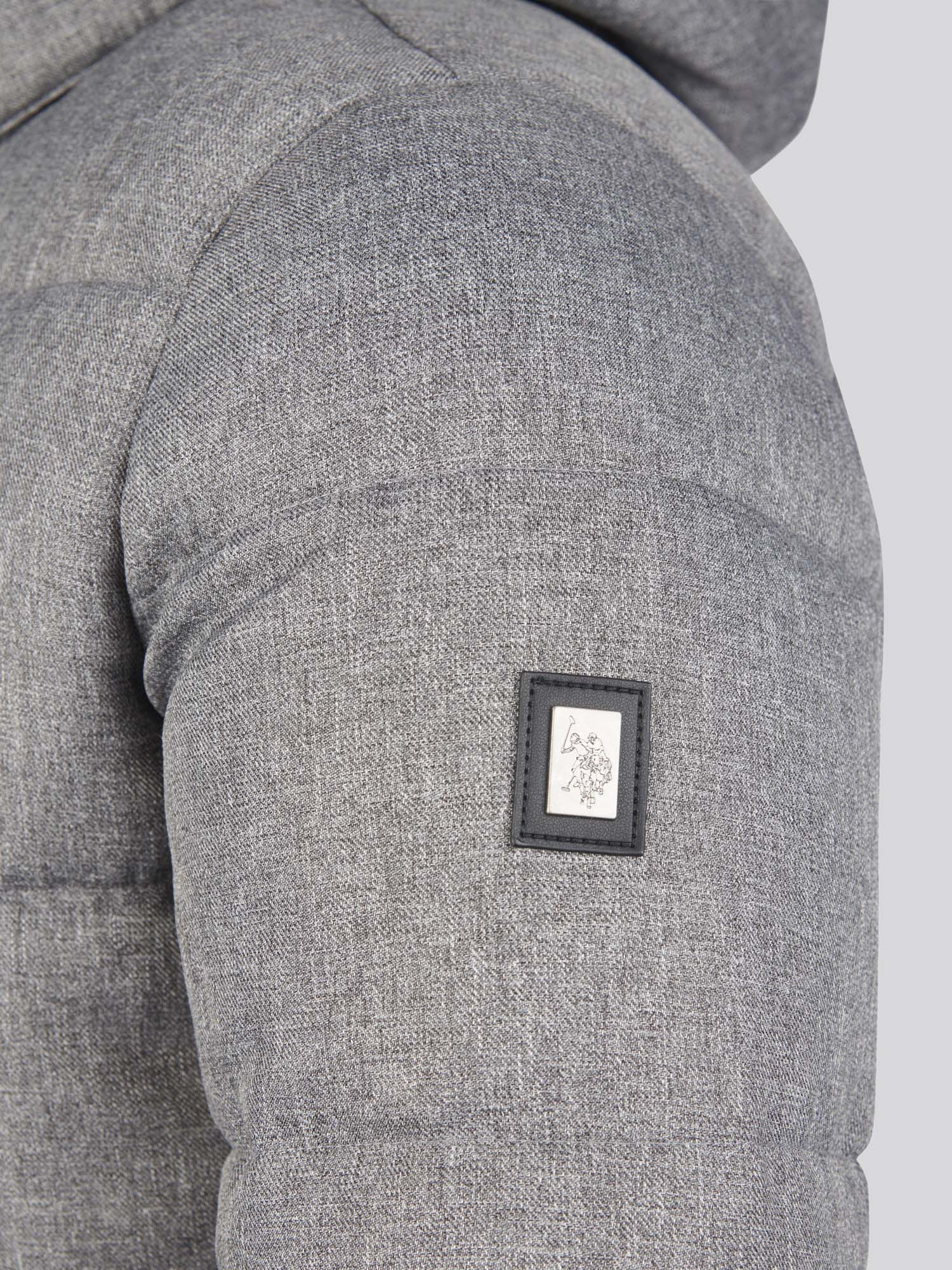 Mens Textured Winter Puffer Jacket in Charcoal