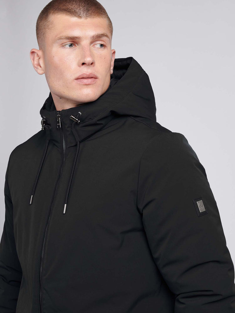 Mens Smart Parka Jacket in Black