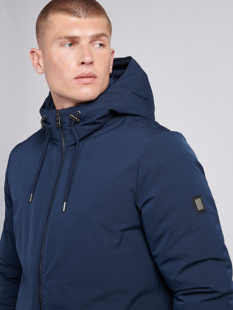 Mens Smart Parka Jacket in Dark Sapphire Navy