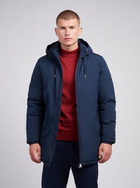 Mens Smart Parka Jacket in Dark Sapphire Navy