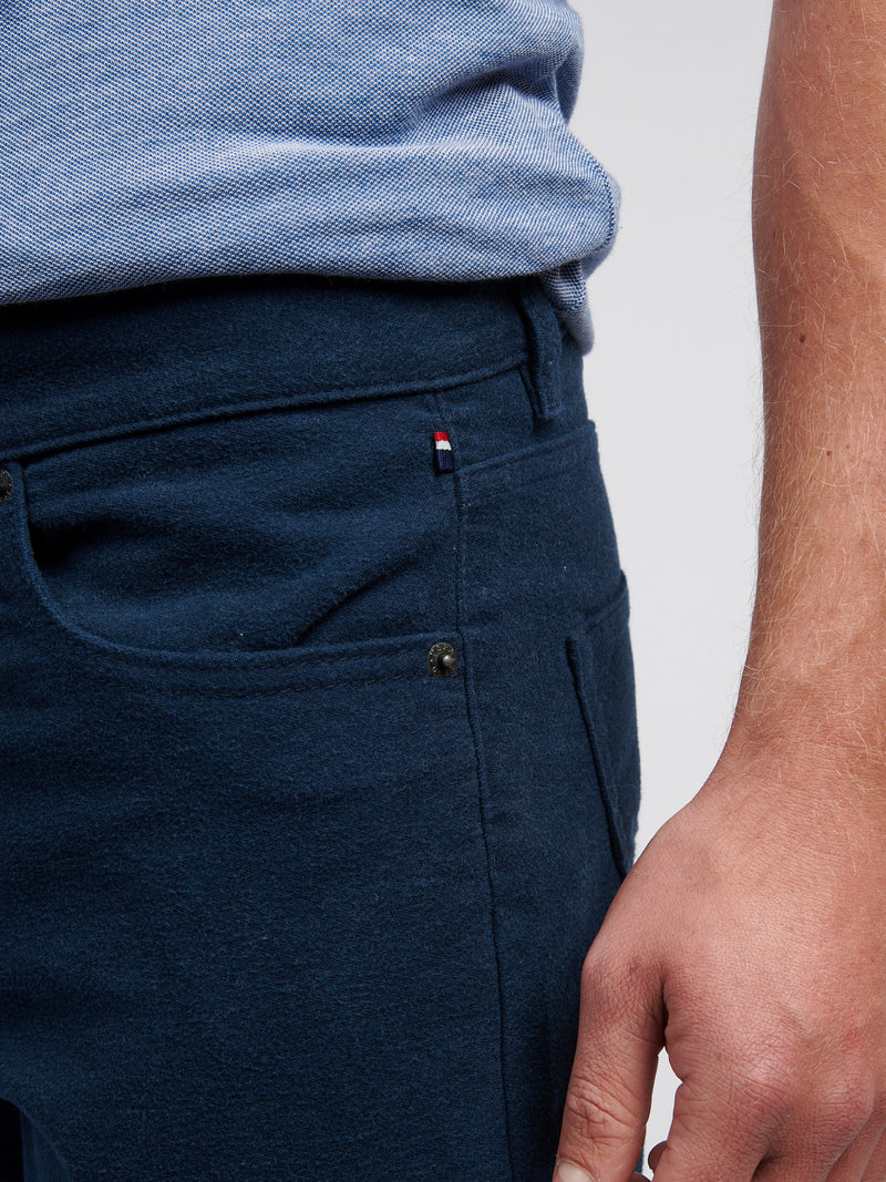 Mens Moleskin 5 Pocket Trousers in Dark Sapphire Navy