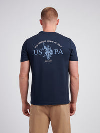 Mens Back Graphic T-Shirt in Dark Sapphire Navy