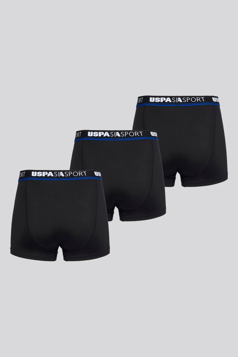 Mens 3 Pack Sports Boxer Shorts in Black