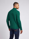 Mens Cable Knit Funnel Neck in Rain Forest