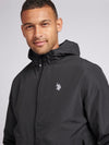 Mens Fleece Lined Windbreaker in Black